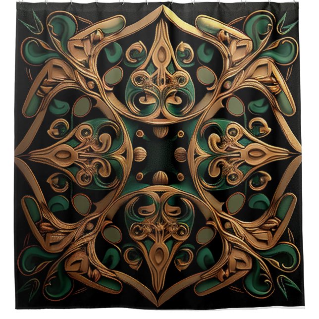 Green Bronze Ornamental Plaid Pattern Decoration (Front)