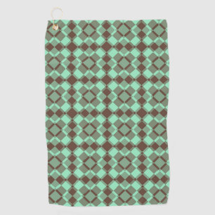 Green Brown Abstract Pattern Golf Towel