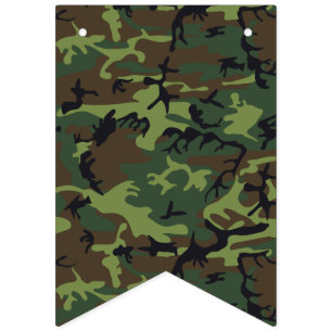 Green Brown Camouflage. Camo your Bunting Flags