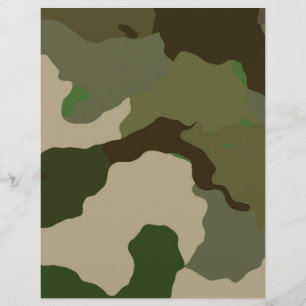 Green Brown Camouflage Scrapbooking Craft Paper