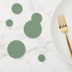Green Brown Diamond Chequered Pattern Confetti