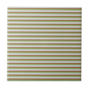 Green Brown Horizontal Stripe Pattern Tile