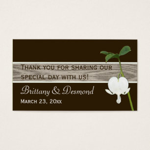 Green Brown Ivory Bleeding Heart Favour Tag