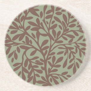 Green & Brown Leafy Stone Coaster
