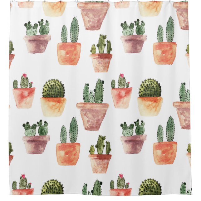 Green Brown Potted Cactus Pattern (Front)