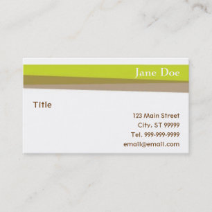 Green & Brown Stripes Business Card