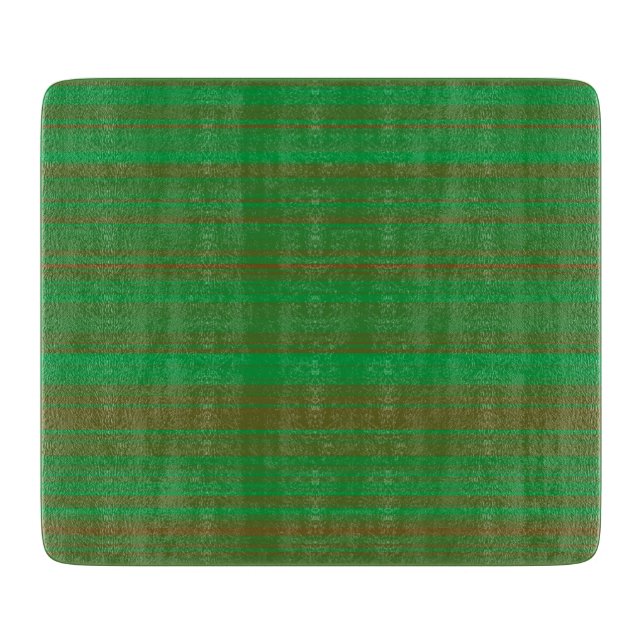 Green Brown Stripes Cutting Board (Front)