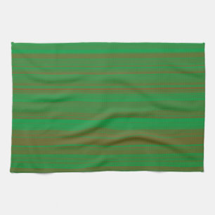Green Brown Stripes Kitchen Towel