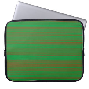 Green Brown Stripes Laptop Sleeve