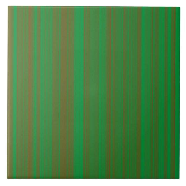 Green Brown Stripes Tile (Front)