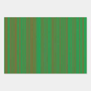 Green Brown Stripes Wrapping Paper Sheet