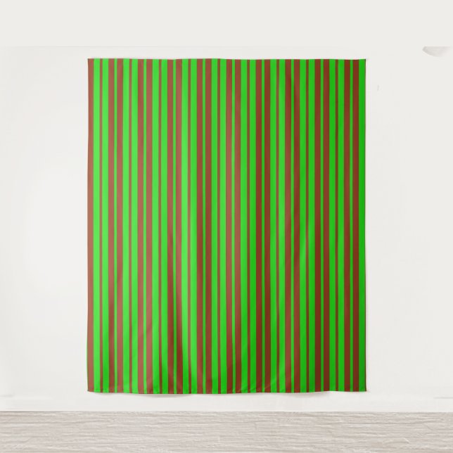 Green Brown Stylish Stripes Pattern Design  Tapestry (Front)