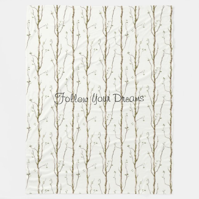 Green Brown Trees   Fleece Blanket (Front)