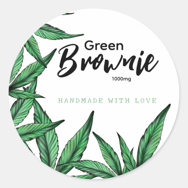Green Brownie Edibles label (Front)