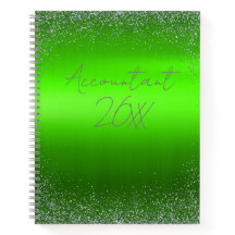Green Brushed Metal Glitter Monogram Simple |