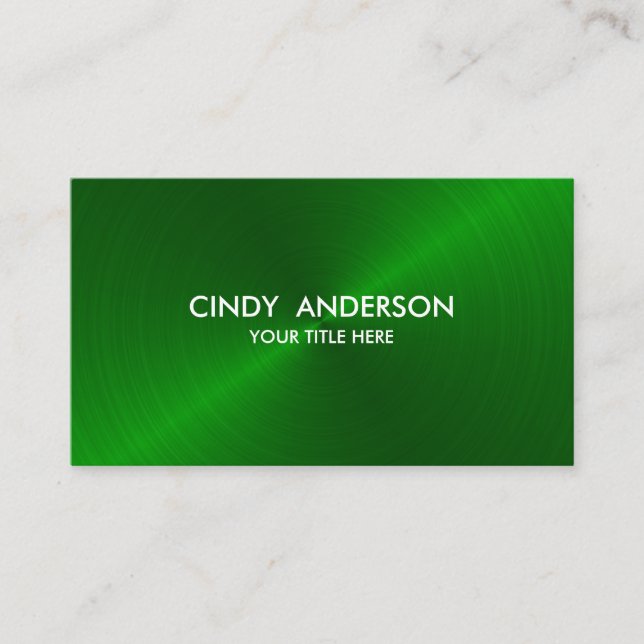 Green Brushed Metal Sheen Business Card (Front)