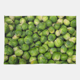 Green Brussels sprout vegetable pattern Kitchen Towel
