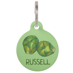 Green Brussels Sprouts Vegetarian Vegetable Foodie Pet Tag