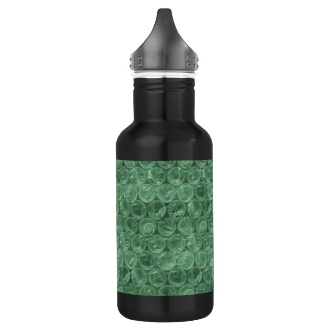 Green bubble wrap pattern 532 ml water bottle (Left)