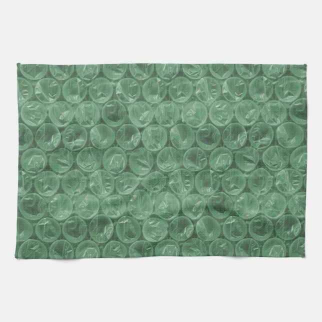 Green bubble wrap pattern kitchen towel (Horizontal)