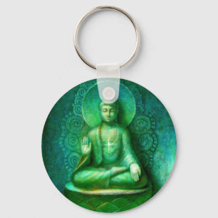 Green Buddha Keychain