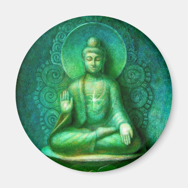 Green Buddha Magnet (Front)