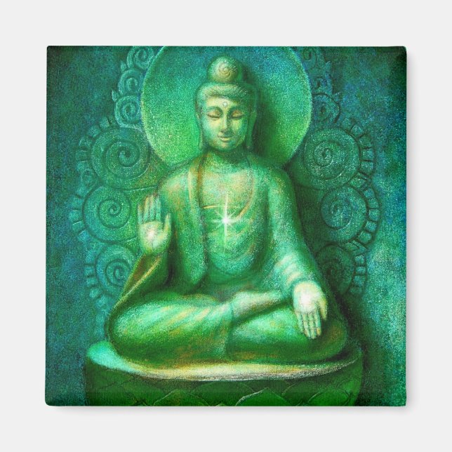 Green Buddha Magnet (Front)