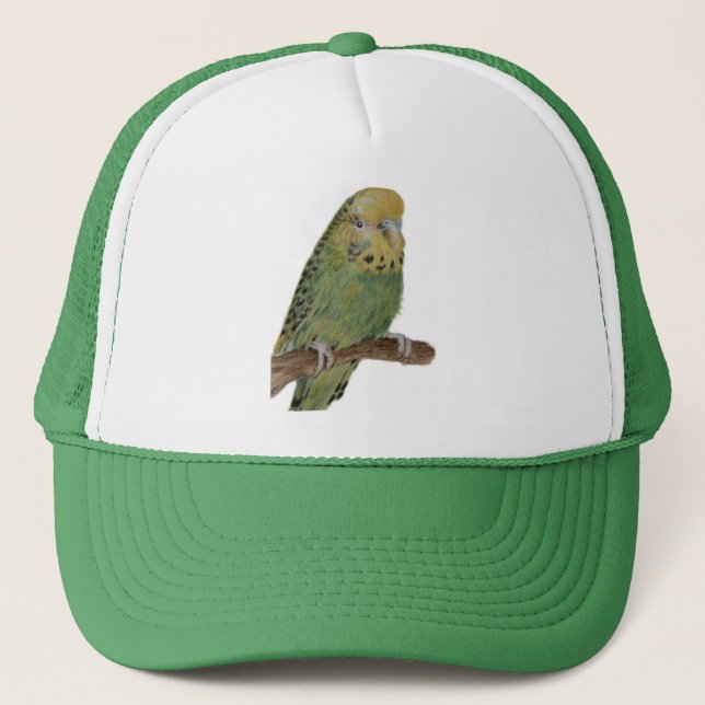 green budgie art cap (Front)