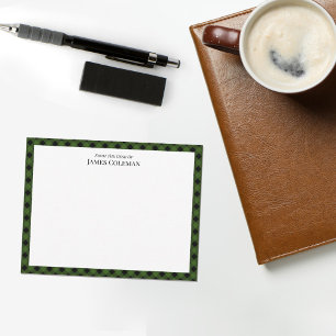 Green Buffalo Check From The Desk Of Elegant Name Card