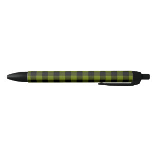 Green Buffalo Check Garden Black Ink Pen