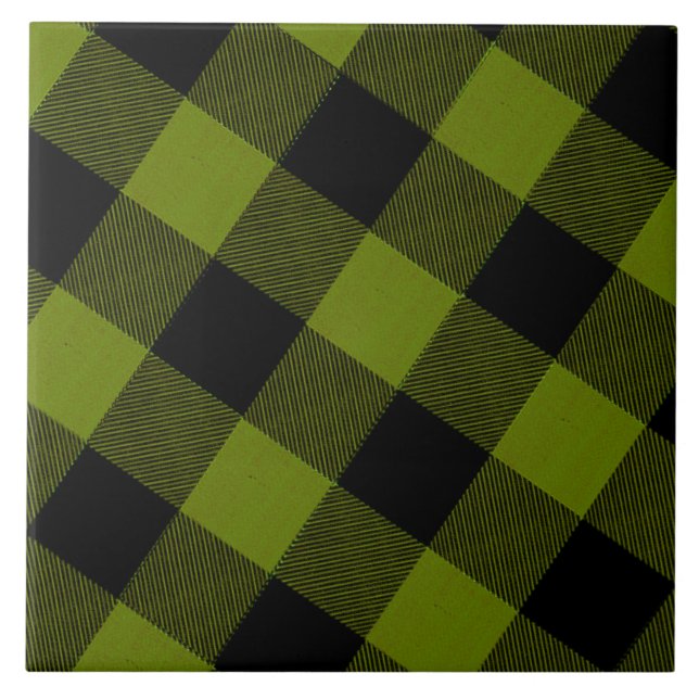 Green Buffalo Check Garden Tile (Front)