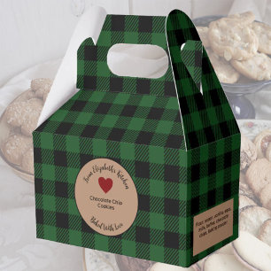 Green Buffalo Plaid Baked Gifts With Ingredients Favor Box