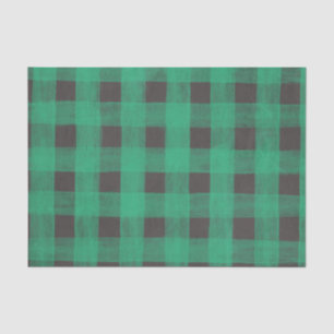 Green Buffalo plaid big checkers Tissue Paper