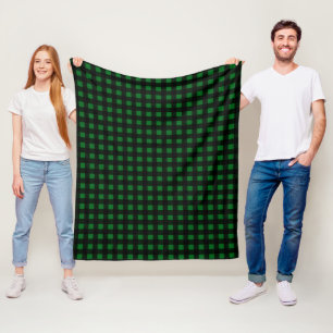 Green Buffalo Plaid Fleece Blanket