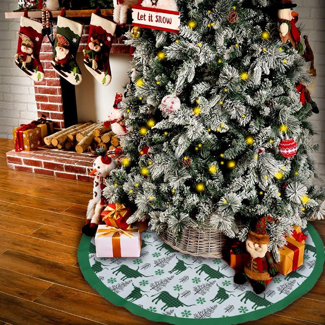 Green Buffalo Plaid Longhorn Pattern Brushed Polyester Tree Skirt (Creator Uploaded)