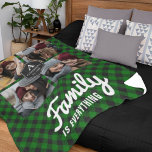 Green Buffalo Plaid Lumberjack Photo Collage Fleece Blanket<br><div class="desc">Upload your favourite photos to make your own unique personalized photo gift.</div>