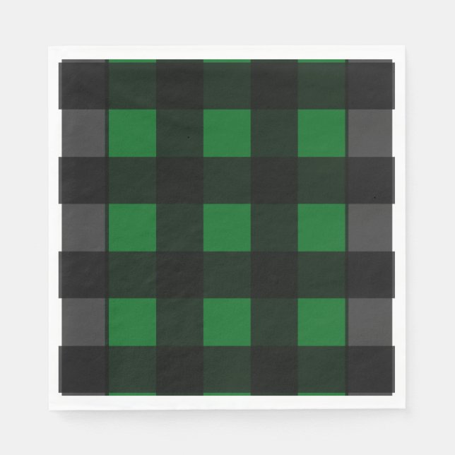 Green Buffalo Plaid Napkin (Front)