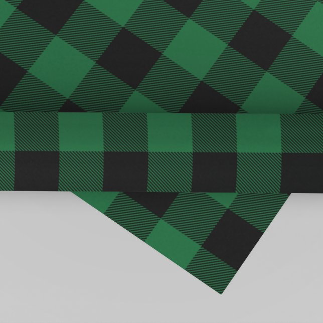 Green Buffalo Plaid Pattern Christmas Gift Wrapping Paper (Creator Uploaded)