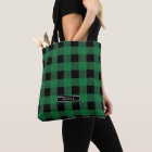 Green Buffalo Plaid Pattern Monogrammed Bridesmaid