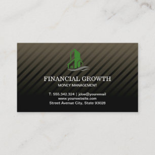 Green Building Icon Professional Black Modern Business Card