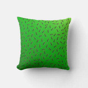 Green Bull Ants Swarming,   Throw Pillow