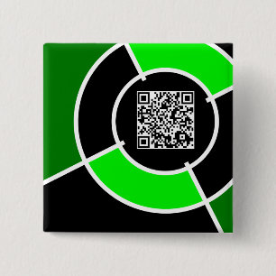 green bullseye QR code 2 Inch Square Button