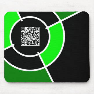 green bullseye QR code Mouse Pad