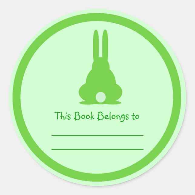 Green Bunny Classic Round Sticker (Front)