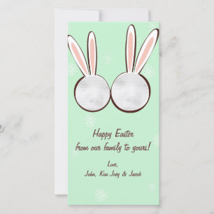 Green Bunny Easter Photo Cards
