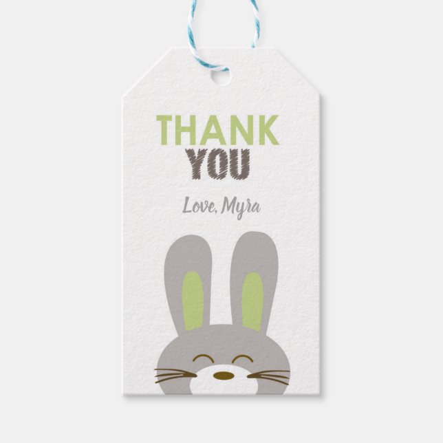 Green Bunny Gift tag (Front)