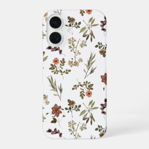 Green Burgundy Wildflower iPhone 16 Case