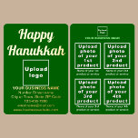 Green Business Brand on Hanukkah Foil Holiday Card<br><div class="desc">Happy Hanukkah! Wishing you joy, peace and blessing this festival of lights. A holiday to celebrate and to advertise also your business or to promote your brand name to customers or clients. Customizable foil holiday card that you can put your business brand, your products or services and with Hanukkah greeting....</div>