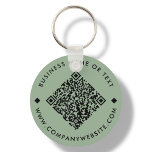 Green | Business Custom QR Code Keychain<br><div class="desc">Customizable QR Code keychain,  with a sage green background. To generate a new QR code on the design,  add your website URL or social media handle in the " personalize this template" feature.</div>