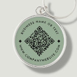 Green | Business Custom QR Code Keychain<br><div class="desc">Customizable QR Code keychain,  with a sage green background. To generate a new QR code on the design,  add your website URL or social media handle in the " personalize this template" feature.</div>